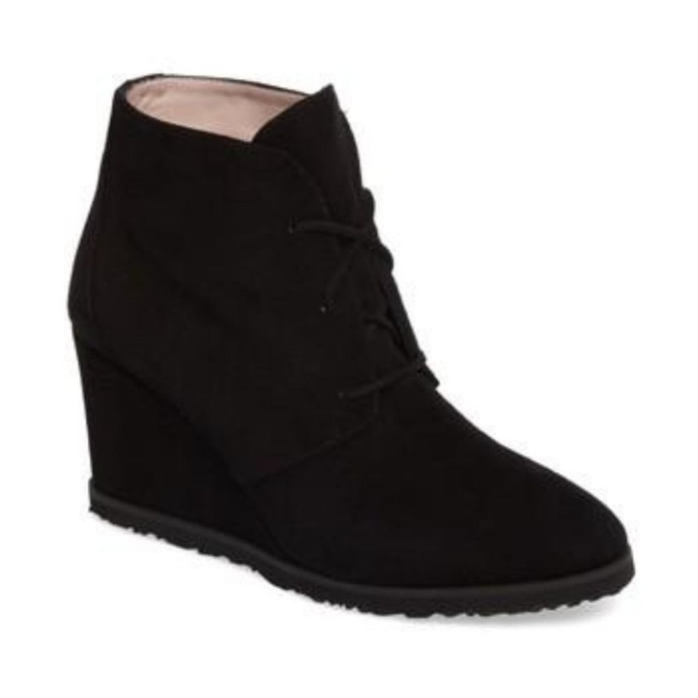 Taryn Rose "Marta" Wedge Booties - Size 6.5 - Black